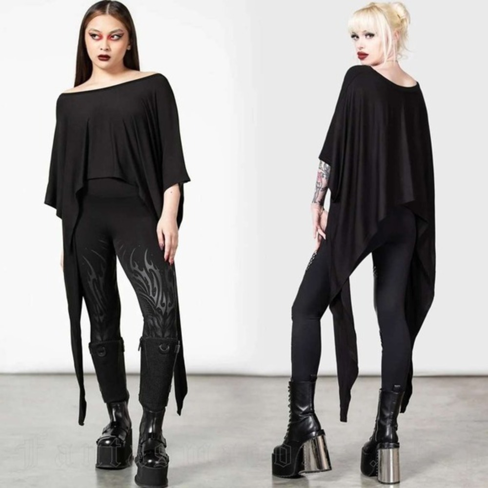 Killstar Celestial bodies asymmetric black top Xs